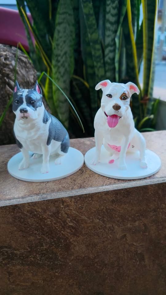 Figuras de perros impresas en 3D